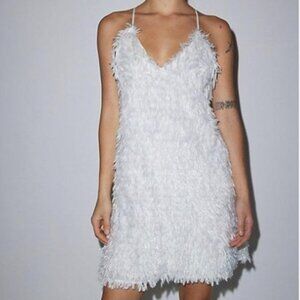 Glamorous Iridescent Textured Mini Dress - White, M